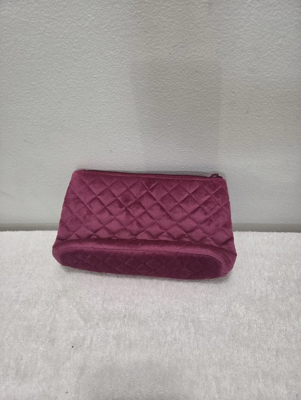 Vera Bradley Majestic Magenta Compact Organizer Quilted Velvet Makeup Bag